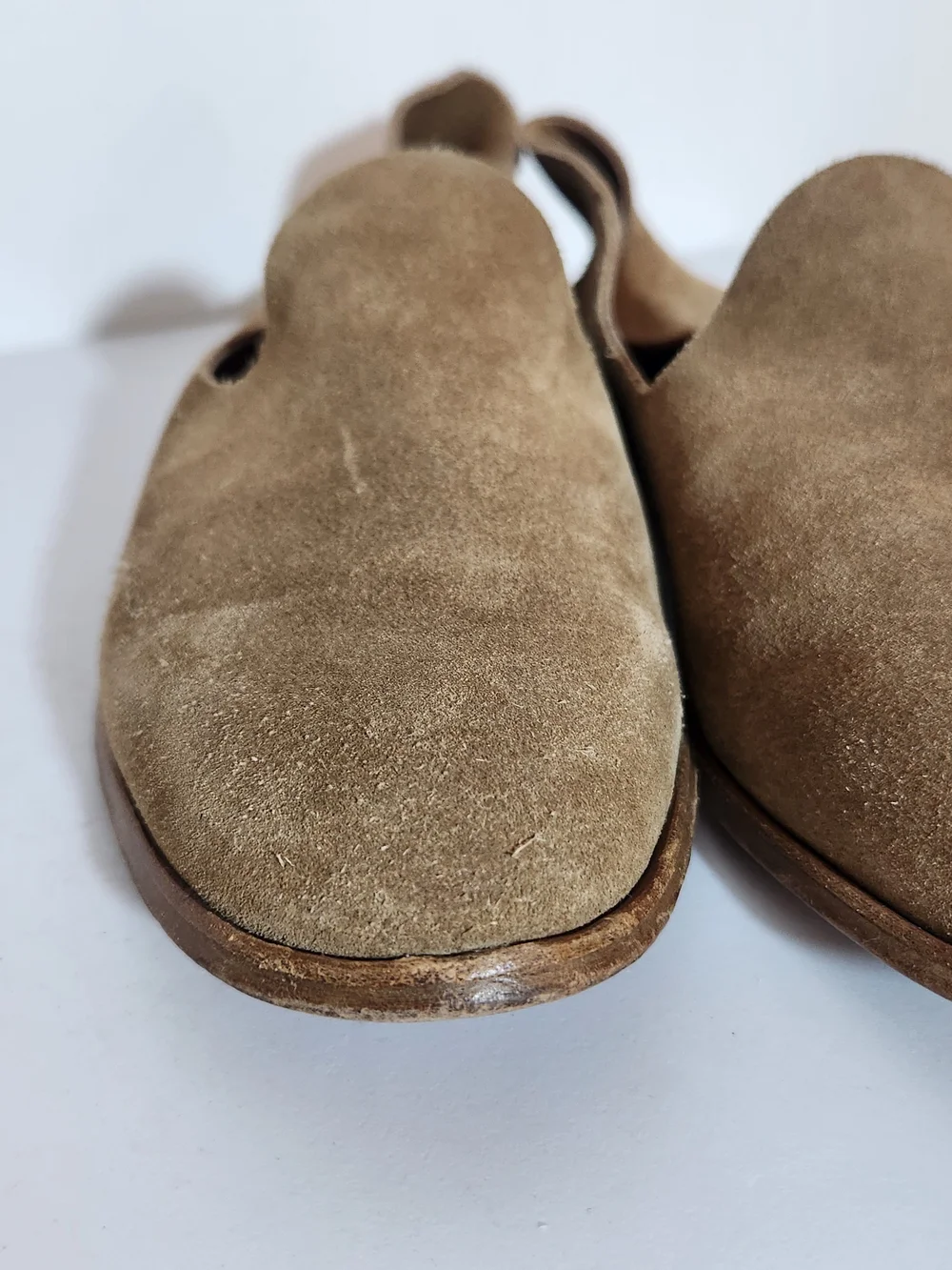 Pedro Garcia Yoshi Brown Suede Slipper Style Loafers Italian Size 39 Flaw